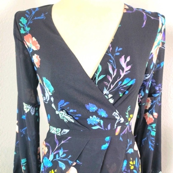COOPER ST GINGER FLORAL ASYMMETRICAL FAUX WRAPPED DRESS SZ 4 - Picture 5 of 12